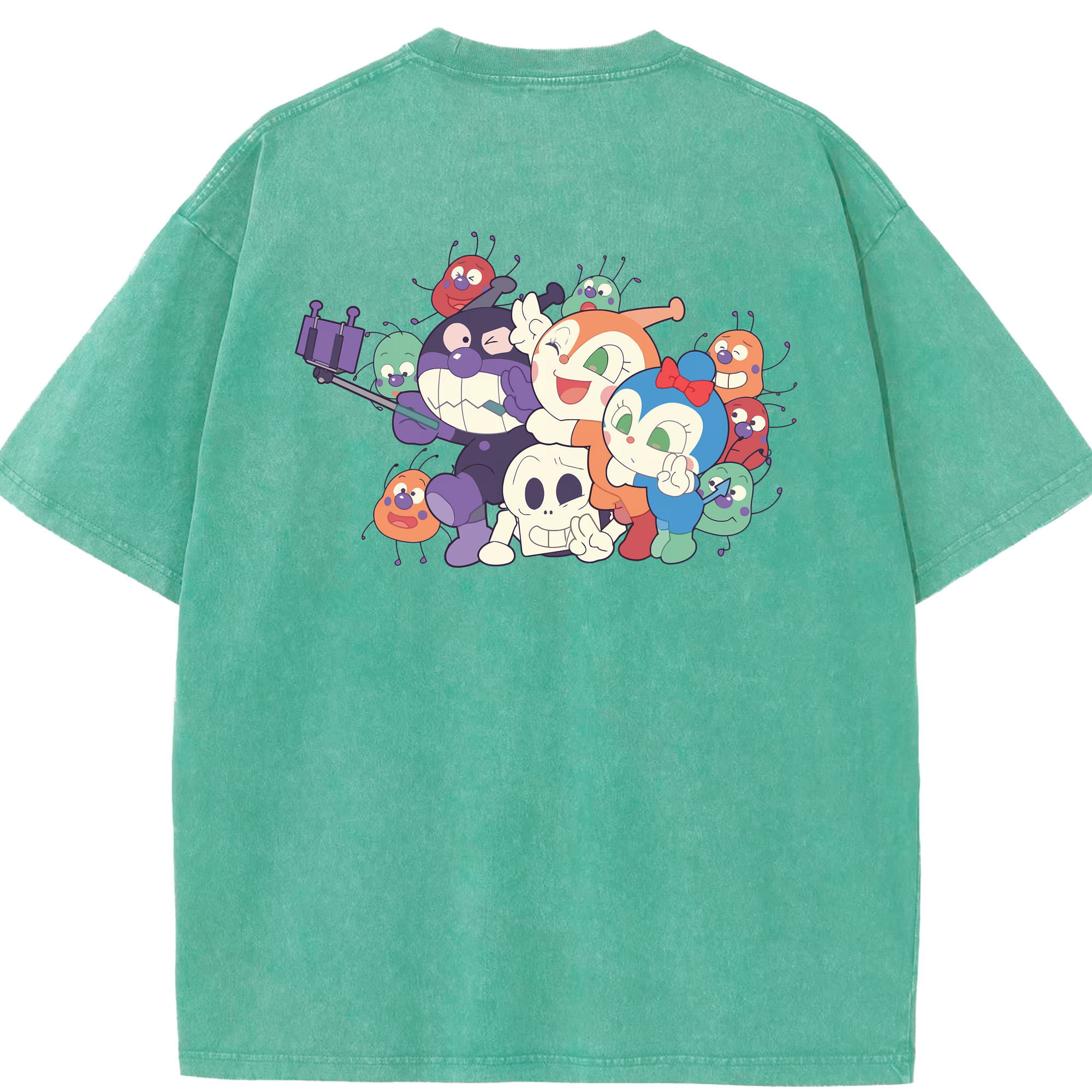 （画像用） アンパンマン Anpanman 綿100% ヴィンテージ風 半袖Tシャツ（背面プリント）
